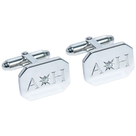 engraved diamond cufflinks.